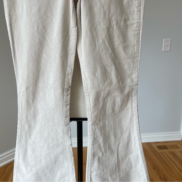Hollister High Rise Flare 1R waist 25 ivory cream corduroy flare pants festival - Picture 10 of 15